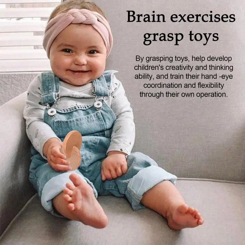 Baby Toys Wooden Interlocking Discs Learning Early Educational Toys For Children Kids Toddlers Easy Grip