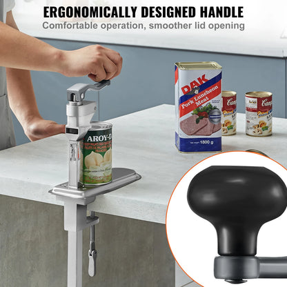 Manual Can Opener Commercial Table Clamp Opener for Large Cans Can Opener with Base Adjustable Height Industrial Opener