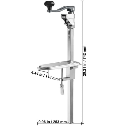 Manual Can Opener Commercial Table Clamp Opener for Large Cans Can Opener with Base Adjustable Height Industrial Opener