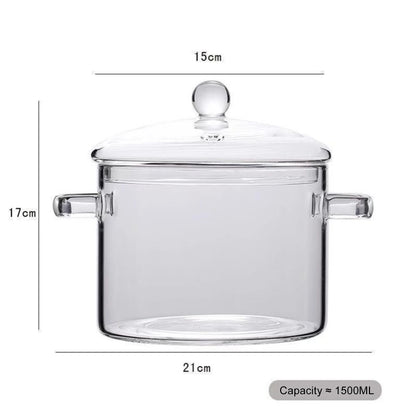 Glass Soup Pots Saucepan with Lid