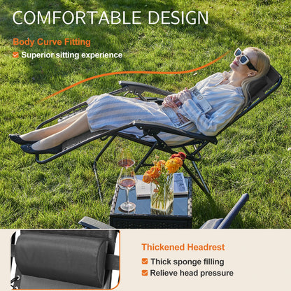 Zero Gravity Set of 2 Portable Recliner Camping  Chairs