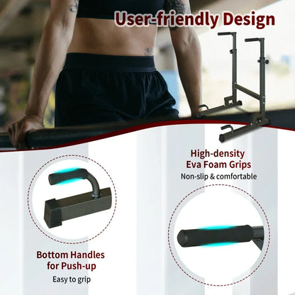 PBench Pull Up Bar Stand Adjustable Height Heavy Duty Multi-Function Fitness Training Equipment