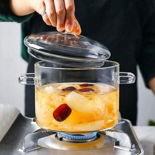 Glass Soup Pots Saucepan with Lid