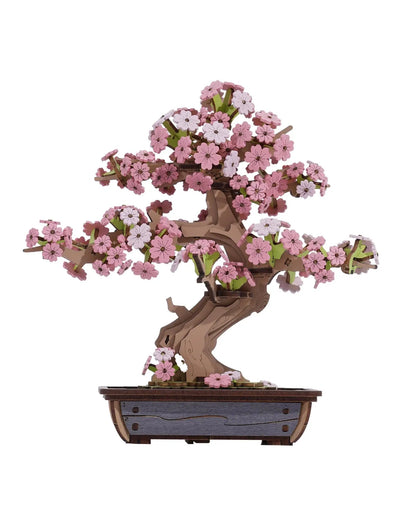 D Wooden Sakura Bonsai Puzzle Easy Assembly Evergreen