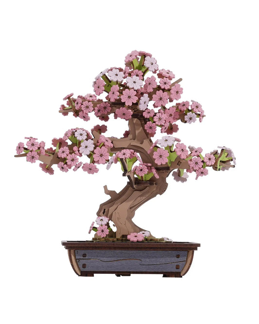 D Wooden Sakura Bonsai Puzzle Easy Assembly Evergreen