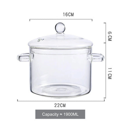 Glass Soup Pots Saucepan with Lid