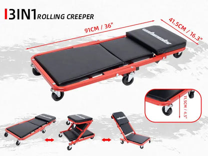 3-in-1 Mechanic Foldable Garage Chair