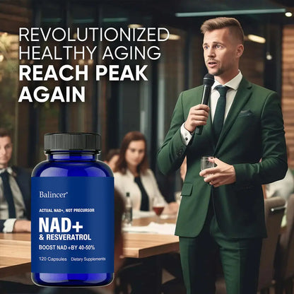 NAD Supplements,  with Resveratrol + Vitamin B3,- Supports Cellular Health
