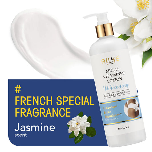 AILKE Multi Vitamin Brightening Body Lotion, Clean Skin With Vitamins A,E,B3,B5, Increase Radiance, Smooth, Moisturizer Cream