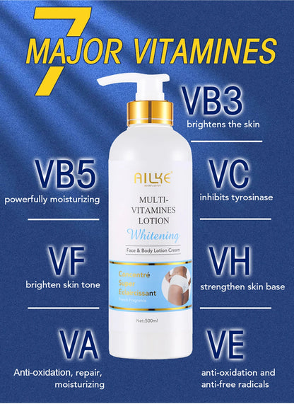 Multi Vitamin Whitening Body Lotion With Vitamins A,E,B3,B5, Increase Skin Radiance, Even Skin Tone, Moisturizer Cream