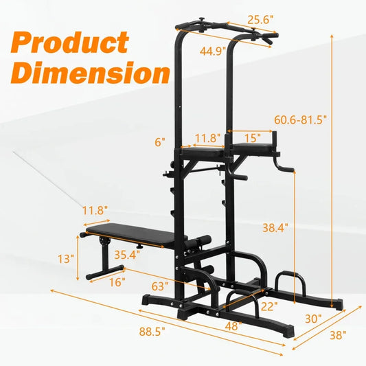 PBench Pull Up Bar Stand Adjustable Height Heavy Duty Multi-Function Fitness Training Equipment