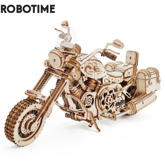 420 PCS Cruiser Motorcycle DIY Wooden Model Building Block Kits Assembly Toy Gift for Children Adult Puzzle LK504