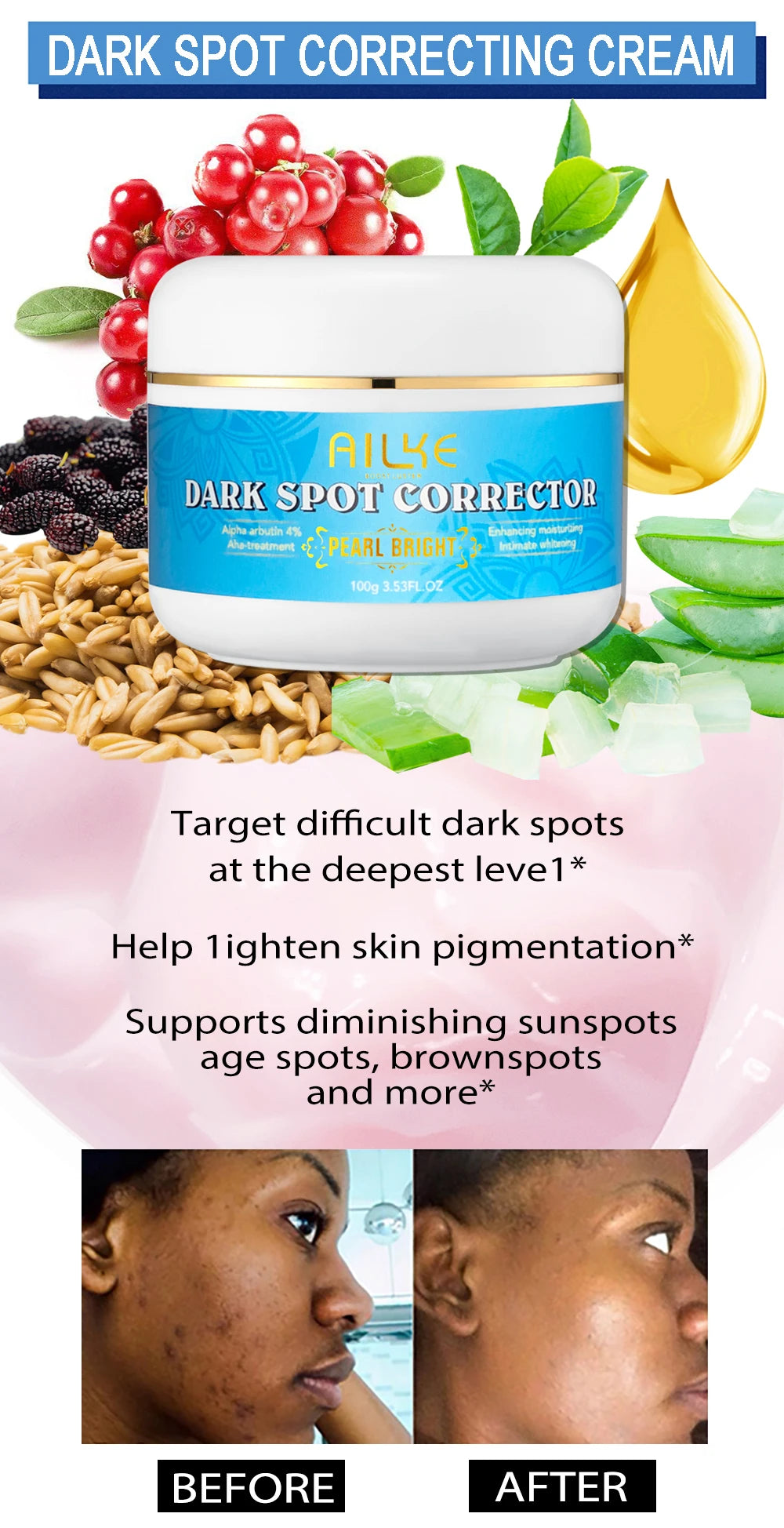 Multi Vitamin Whitening Body Lotion With Vitamins A,E,B3,B5, Increase Skin Radiance, Even Skin Tone, Moisturizer Cream