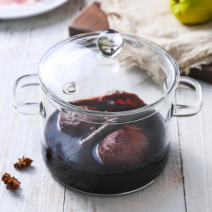 Glass Soup Pots Saucepan with Lid