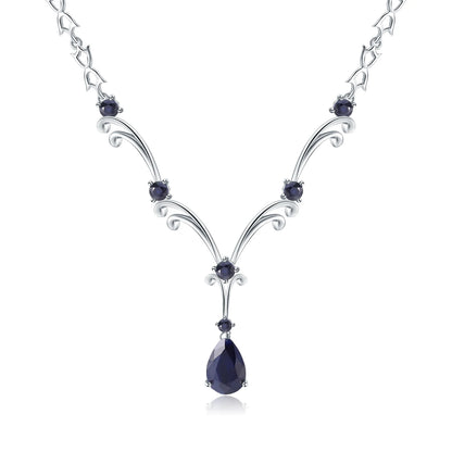 Natural Sky Blue Topaz Gemstone Pendant Necklace for Women Luxury 925 Sterling Silver Vintage Fine Jewelry