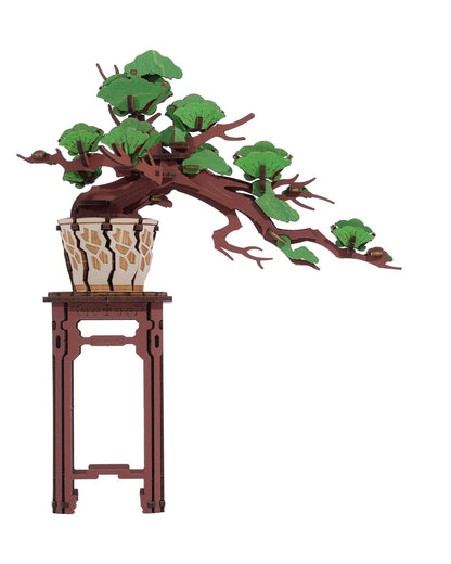 D Wooden Sakura Bonsai Puzzle Easy Assembly Evergreen