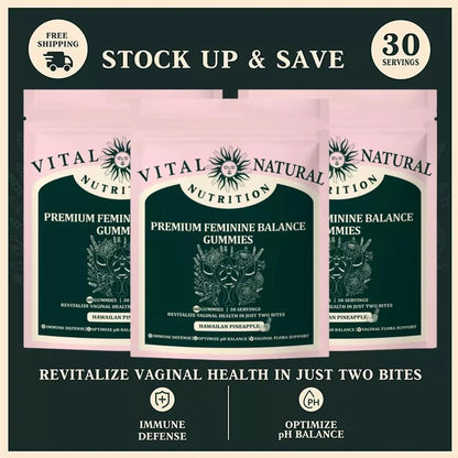 60 pieces of Vital Source Feminine Balance Gummies are selling well, caring for women preferred gift- Hawaiian Pineapple