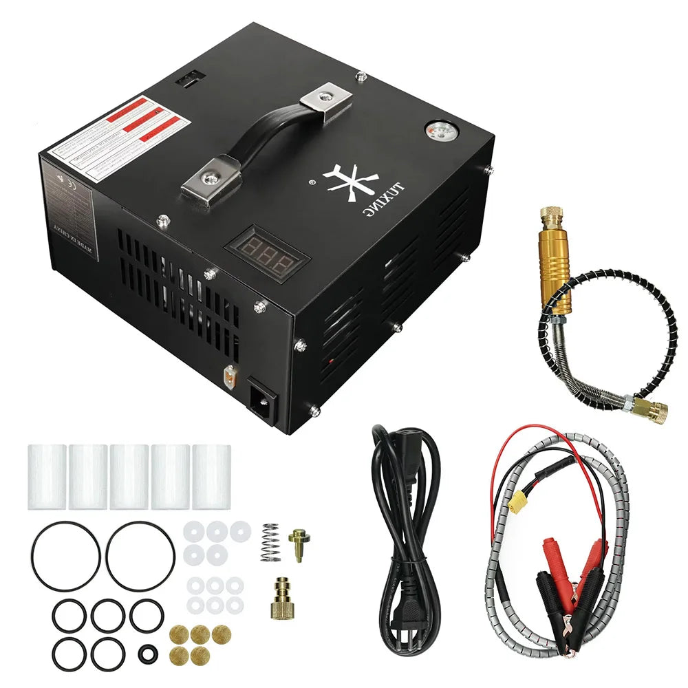 4500Psi 12V PCP Air Compressor 300Bar High Pressure Compressor Portable  Built-in Transformer Diving Tank Airgun