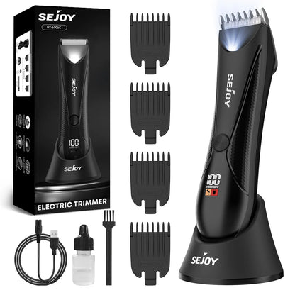 Body Hair Trimmer for Men Groin and Body Shaver Groomer Arm Beard Razor Rechargeable