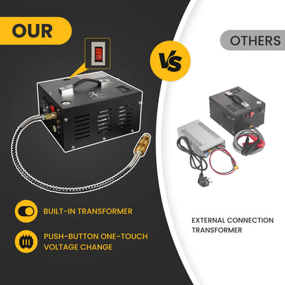 4500Psi 12V PCP Air Compressor 300Bar High Pressure Compressor Portable  Built-in Transformer Diving Tank Airgun