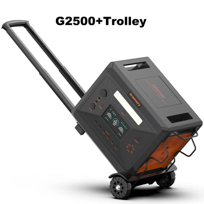 Portable Power Station 2500W/2304Wh Large Capacity Solar Generator with Cart Fast Charging Emergency Power for Backu