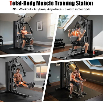 Multifunctional Home Gym, Workout Station with Weight Stack