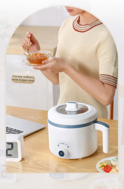 1.7L Electric Rice Cooker 1-2 People Household Non-stick Pan Single/Double Layer Hot Pot Cooking pot Electric Rice Cooker EU/US