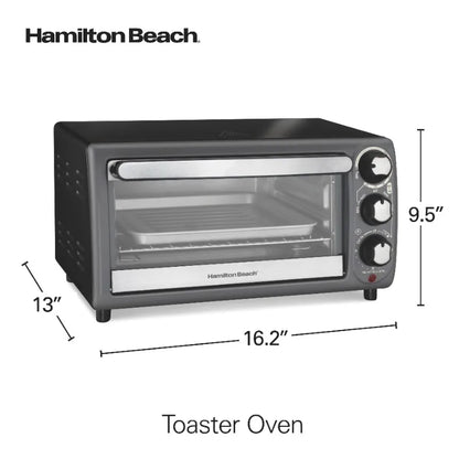 4 Slice Toaster Oven, with 5 Versatile Cooking Modes