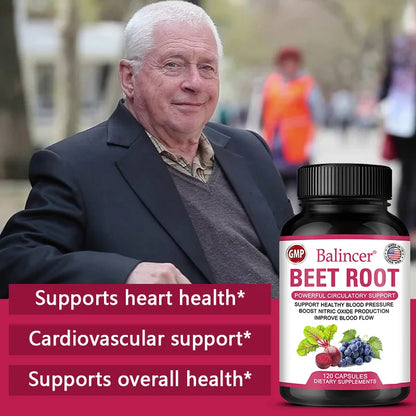 Beet Root Powder Extract + Black Pepper, Vitamin and Mineral Supplement,, Blood Pressure Health
