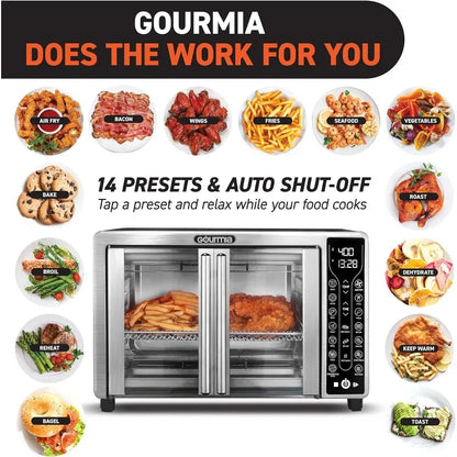 Toaster Oven Air Fryer Combo,  17 cooking presets, French doors,  24L capacity
