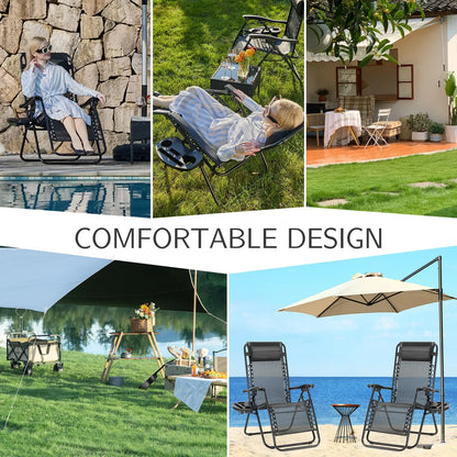 Zero Gravity Set of 2 Portable Recliner Camping  Chairs