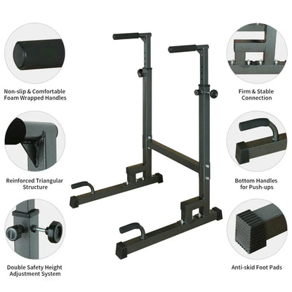 PBench Pull Up Bar Stand Adjustable Height Heavy Duty Multi-Function Fitness Training Equipment