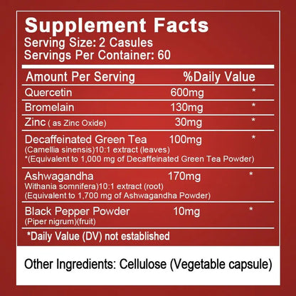 Quercetin with Bromelain Capsule- Non-GMO