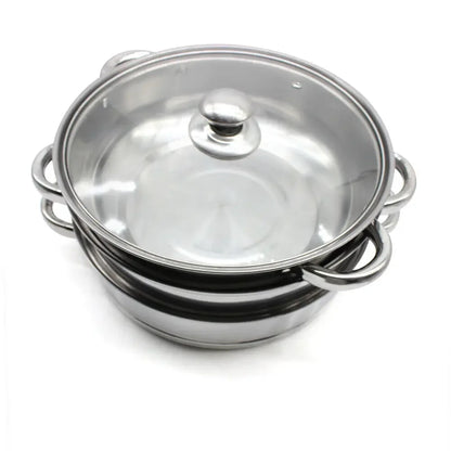 3-Tier Stainless Steel Steam Pot  with Glass Lid
